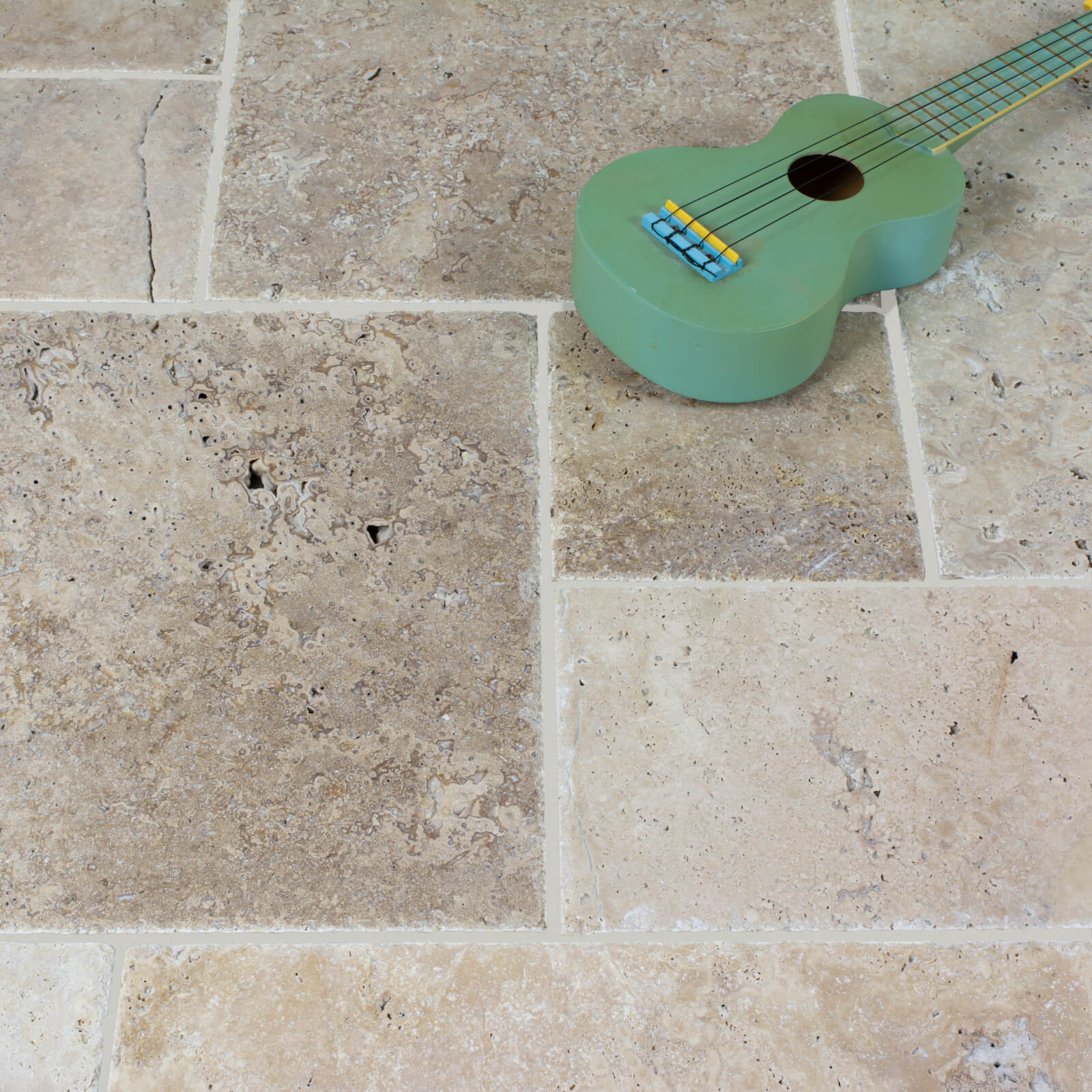 Classic Travertine Tile - Unfilled & Brushed Chiselled Edge