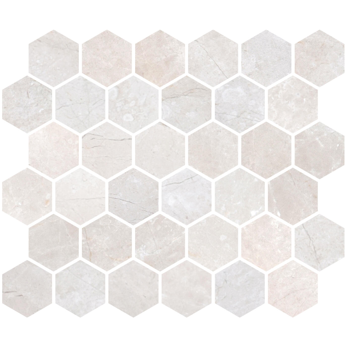 Crema Marfil Premium Hexagon Marble Mosaic Tile - Honed