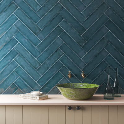Amazon Midnight Blue Ceramic Wall Tile-Gloss