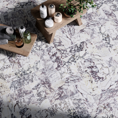 Anatolia Viola Herringbone Marble Tile-Honed