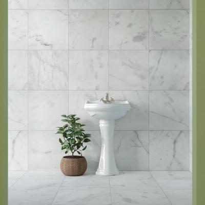 Carrara White Marble Tile-Polished