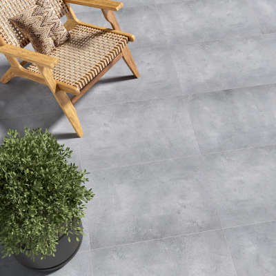 Rock Grey R11 Matt Porcelain Paving Tile-Concrete Effect with Rectified Edge