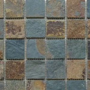 Rust Multicolour Slate Mosaic Tile - Riven