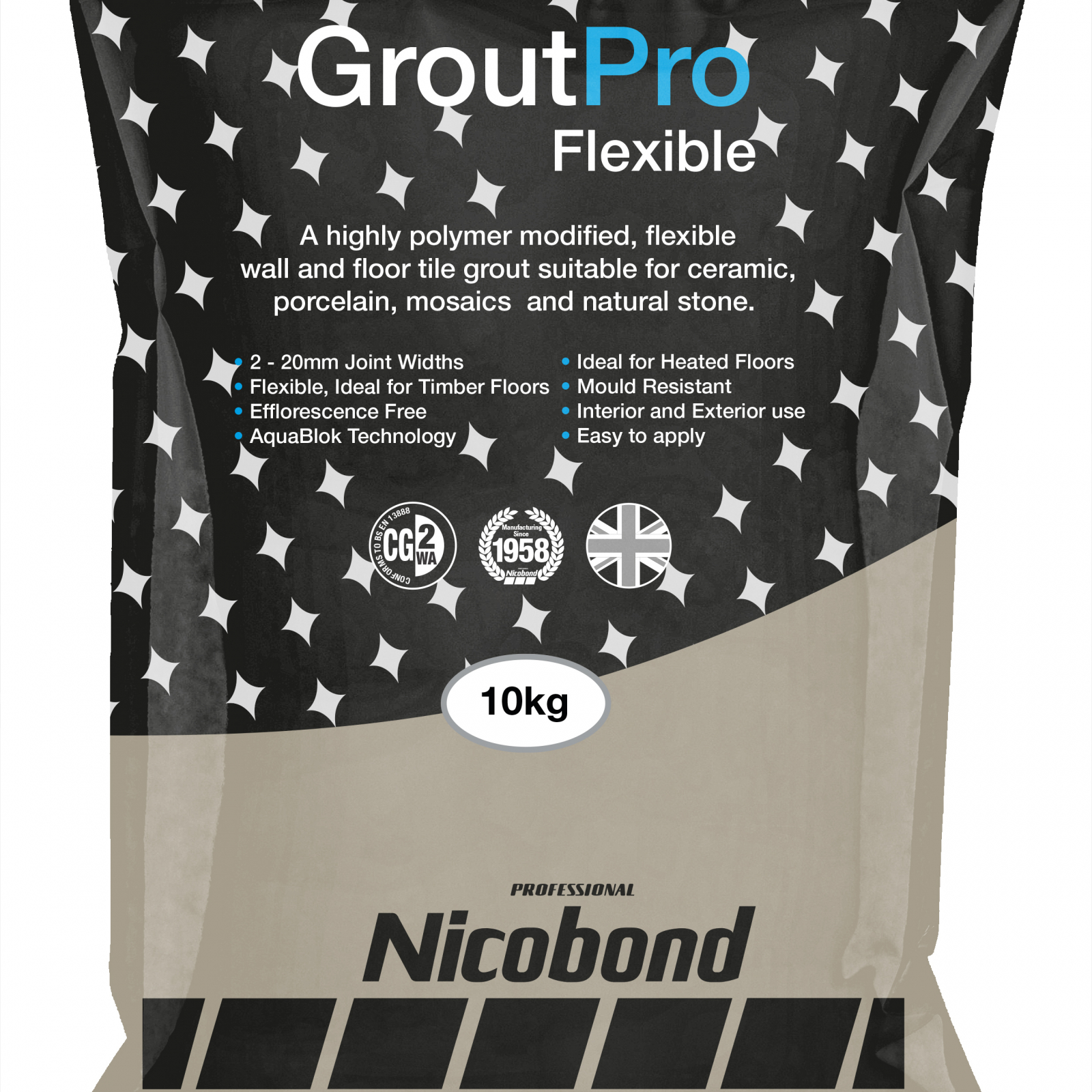 Nicobond Grout Pro Flexible Tile Grout